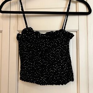Black and White Polka Dot Women's Top